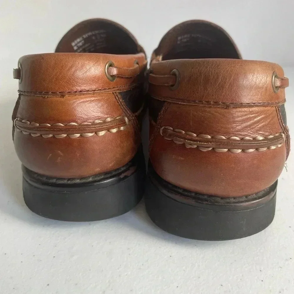 Mens Bass Birchwood Black & Brown Leather Penny Loafers Size 8.5 GUC - Picture 4 of 8